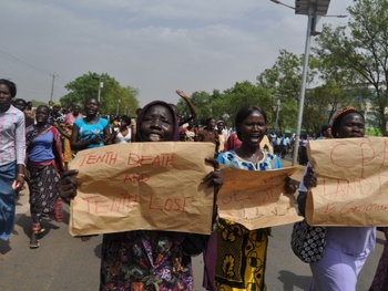 الباريا في مسيرة احتجاج في شوارع جوبا - copyright Africanews.com  