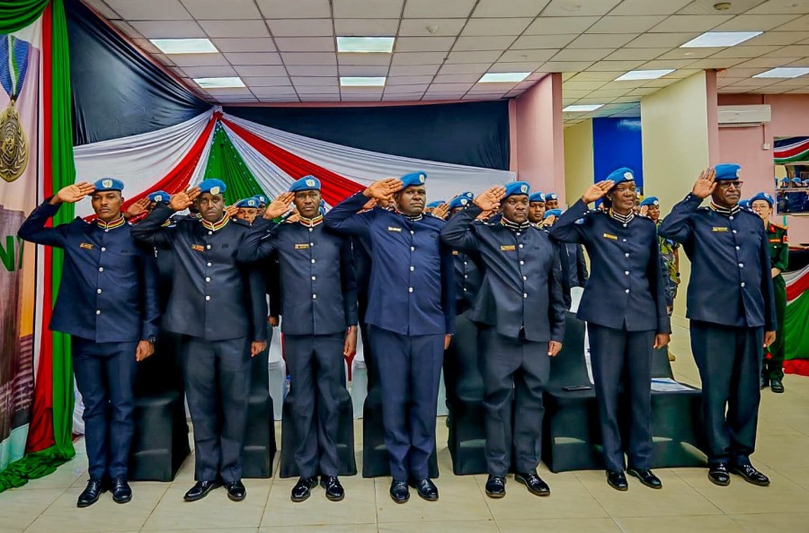 The National Police Service (NPS) said the medal-pinning ceremony, held on Saturday at the UNMISS compound in Juba, was attended by senior UN officials, members of the diplomatic corps and other high-ranking representatives/NPS (UNMISS)