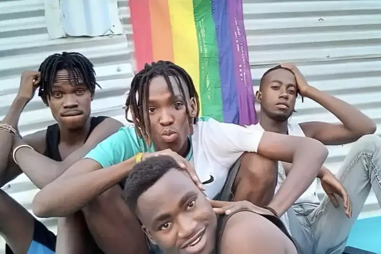 A group of LGBTQ+ refugees at Gorom, who asked to remain anonymous (Image Credit: Kate Plummer)