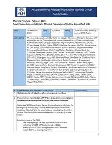 Accountability to Affected Populations AAP Working Group South Sudan Meeting Minutes 26 February 2026