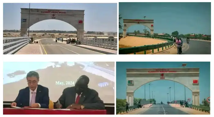 Amb. Ma Qiang handing over the Clement Mboro Bridge. Credit Wunrok TV May 6 2024