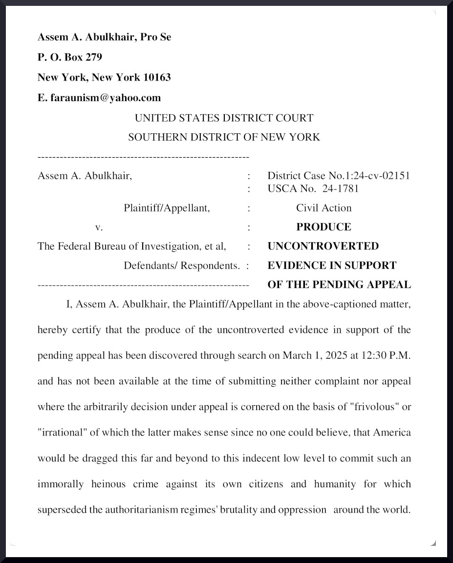 Assem A. Abulkhair vs The Federal Bureau of Investigation et al3