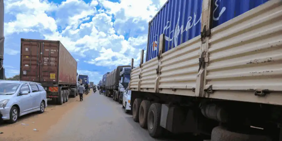 Cargo trucks queue at the Elegu border crossing between Uganda and South Sudan (File | Nation Media Group)