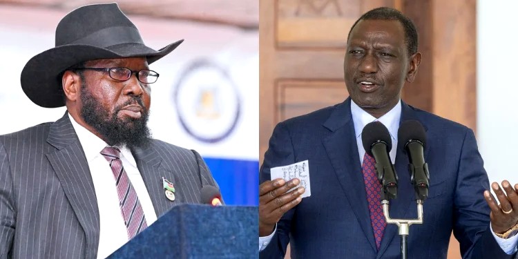 Collage photo of South Sudan President Salva Kiir and President William Ruto (PHOTO/Eye Radio/PCS)