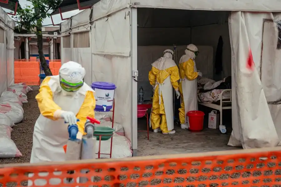 Doctors wearing personal protective equipment at the Ebola Treatment Center in Munigi on June 2 Photographer Jospin Mwisha AFP Getty Images