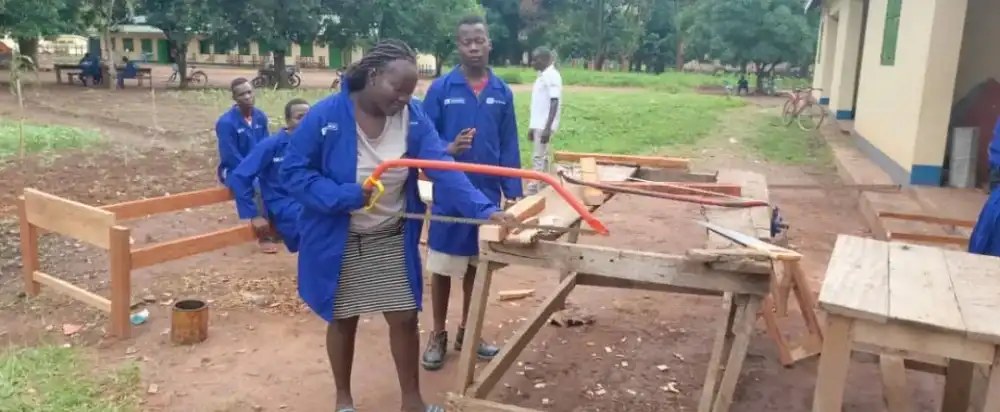 Female carpentry and joinery trainees (© UNESCO)