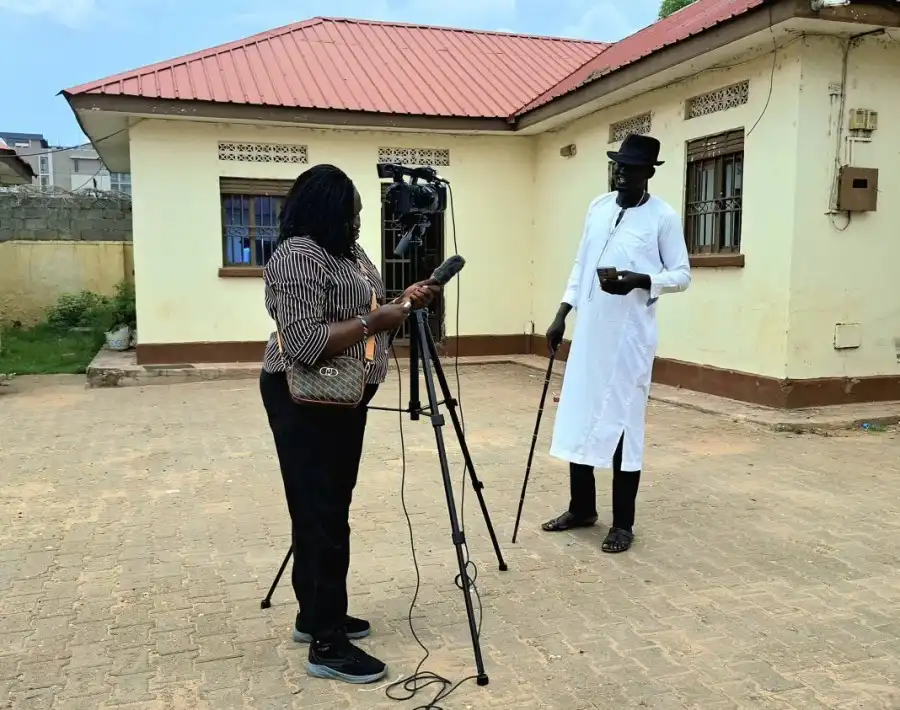 JUBA SOUTH SUDAN Videographer Meya Nyanbuot Zakaria records digital content creator Ring Kuoch Deng