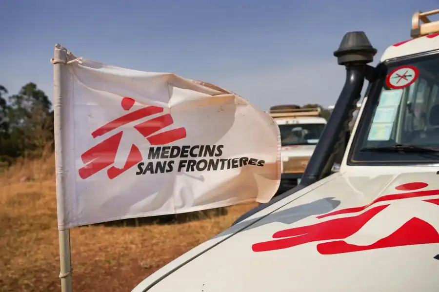 MFS cars next to Kajo Keji airstrip. South Sudan February 2025 (Frederic Seguin / MSF)