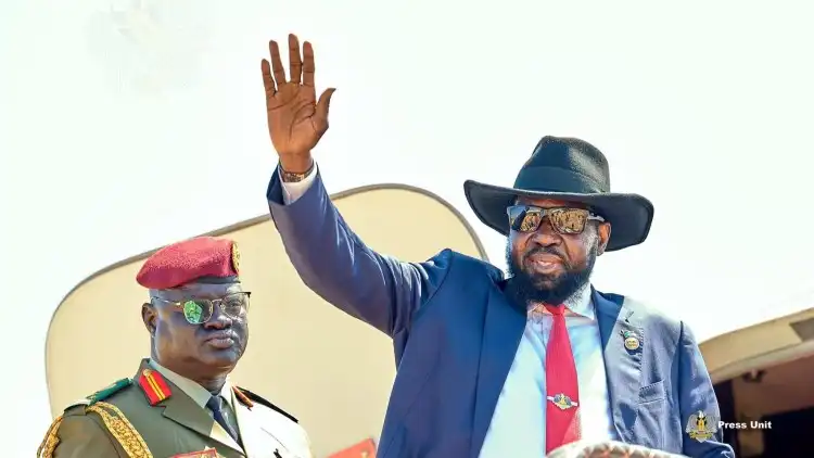 President Salva Kiir Mayardit Travels to Uganda Ahead of Yoweri Kaguta Museveni Inauguration Ceremony Photo Credit Presidential Press Unit