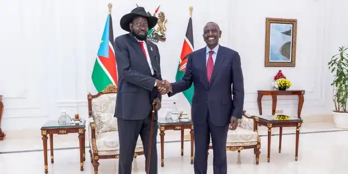 President William Ruto welcomes South Sudan President Salva Kiir at State House in Nairobi on October 5, 2026 (Photo Credit: PCS/William Samoei Ruto)