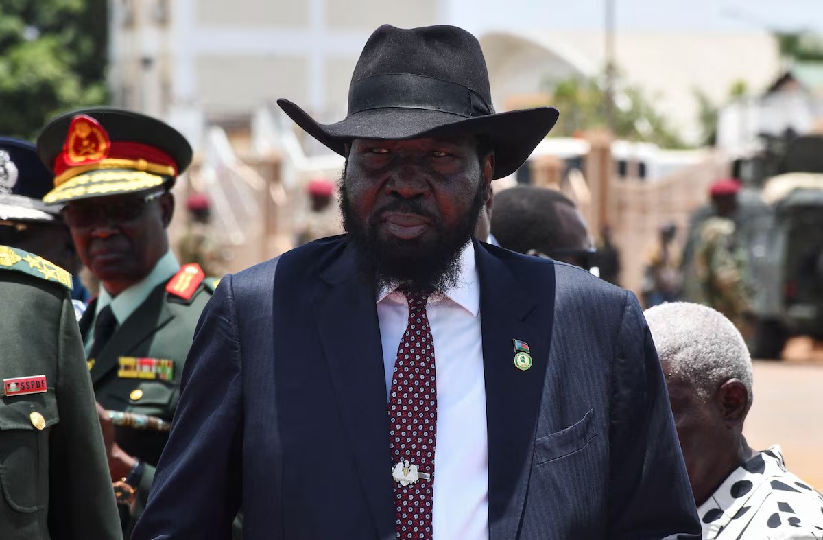 South Sudan President Salva Kiir prepares to welcome Uganda's President Yoweri Museveni at the Juba International Airport, ahead of meetings aimed at averting a new civil war after South Sudan's First Vice President Riek Machar was placed under house arrest, in Juba, South Sudan April 3, 2025. (REUTERS/Samir Bol/File Photo)