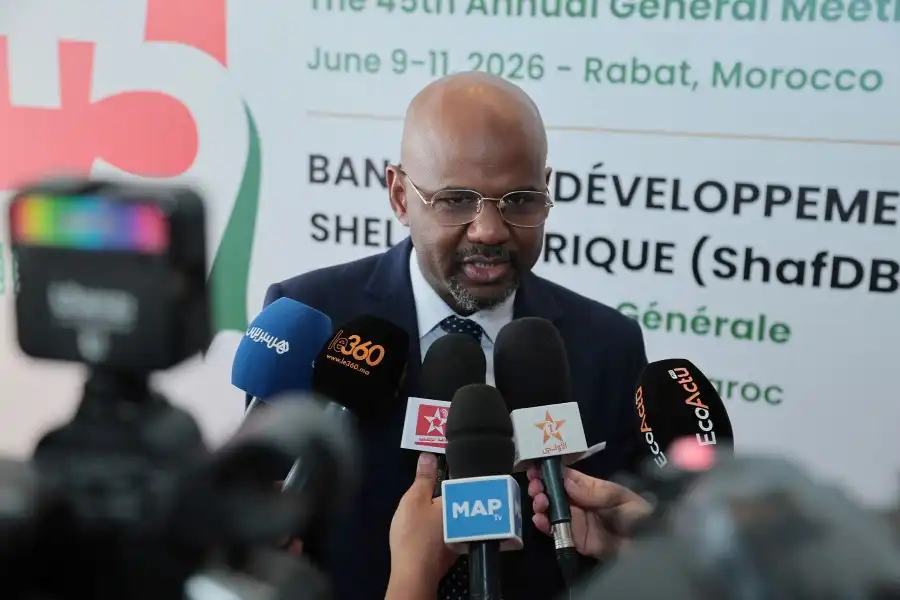 ShafDB CEO Thierno Habib Hann addressing media after unveiling the Bank's new identity (Credit: ShafDB)