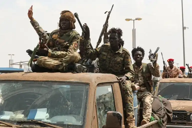 Soldiers at Khartoum International airport, on October 3, 2026 [AFP]