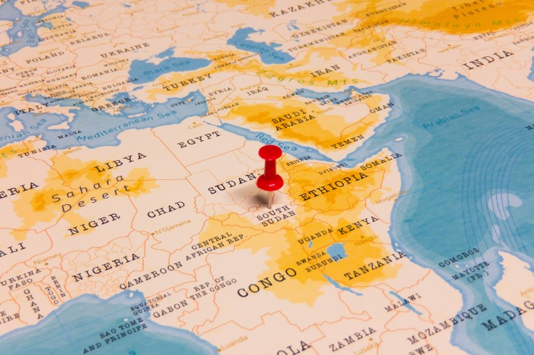 South Sudan on the map (© Shutterstock/hyotographics)