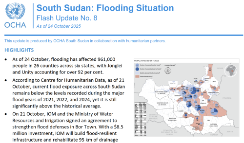 South Sudan: Flooding Situation Flash Update No. 8 (As of 24 October 2025)