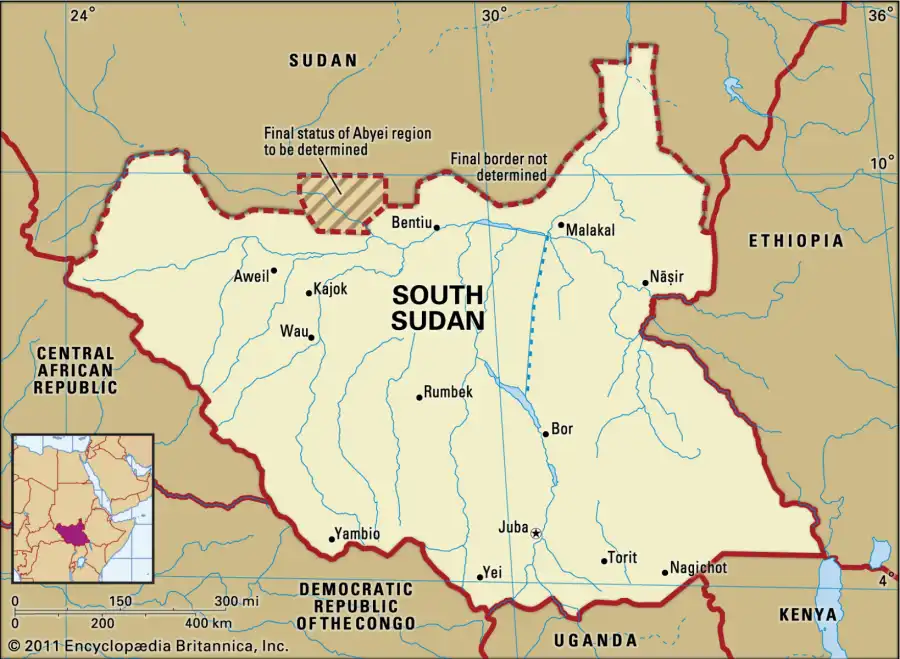 South Sudan Map Credit Encyclopædia Britannica