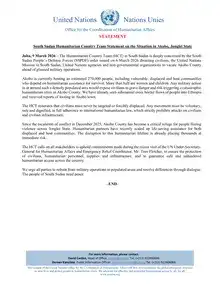 South Sudan Humanitarian Country Team Statement on the Situation in Akobo Jonglei State