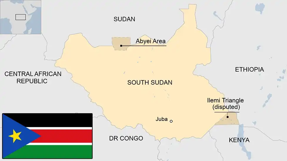 South Sudan Map (Credit: BBC)