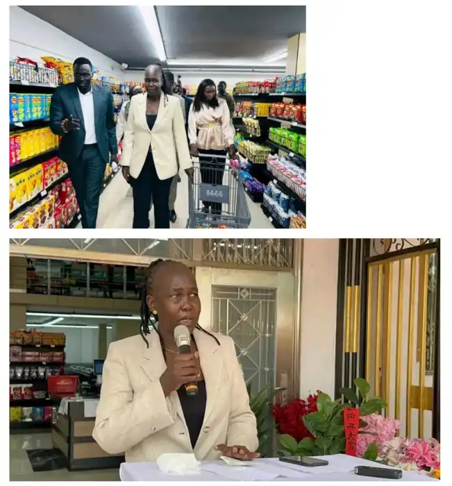 South Sudan Minister of Trade and Industry Hon. Atong Kuol Manyang opens New Beijing Supermarket1