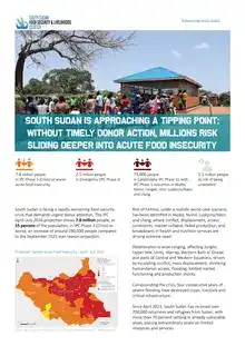 South Sudan is approaching a tipping point without timely donor action millions risk sliding deeper into acute food insecurity
