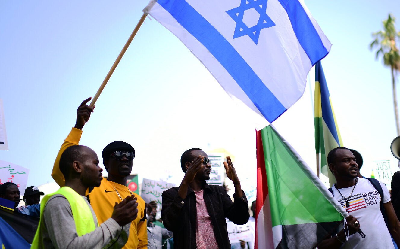 Sudanese demonstrate in support of their people in Sudan, in south Tel Aviv, on April 13, 2019. (Tomer Neuberg/ Flash90 /File)