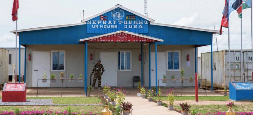 The headquarters in Juba of the Nepalese Battalion serving with the UN Mission in Sudan. (Photo: UNMISS)