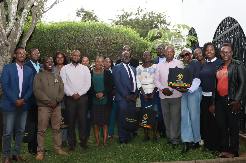 The South Sudan Delegation with staff of the host organization, the National Coalition of Human Rights Defenders - Kenya