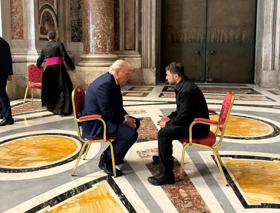 Trump and Zelensky meeting inside St Pater's Basilica (Credit: Ukraine Presidential Office)