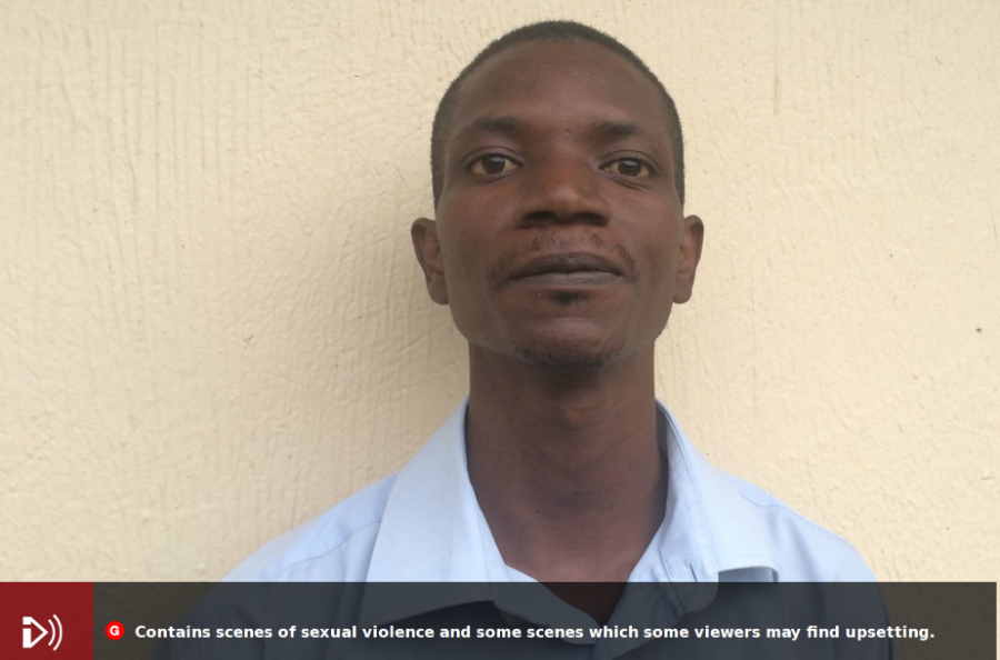 Refugee male rape victim speaks out in Uganda. Credit: BBC.  Release date: