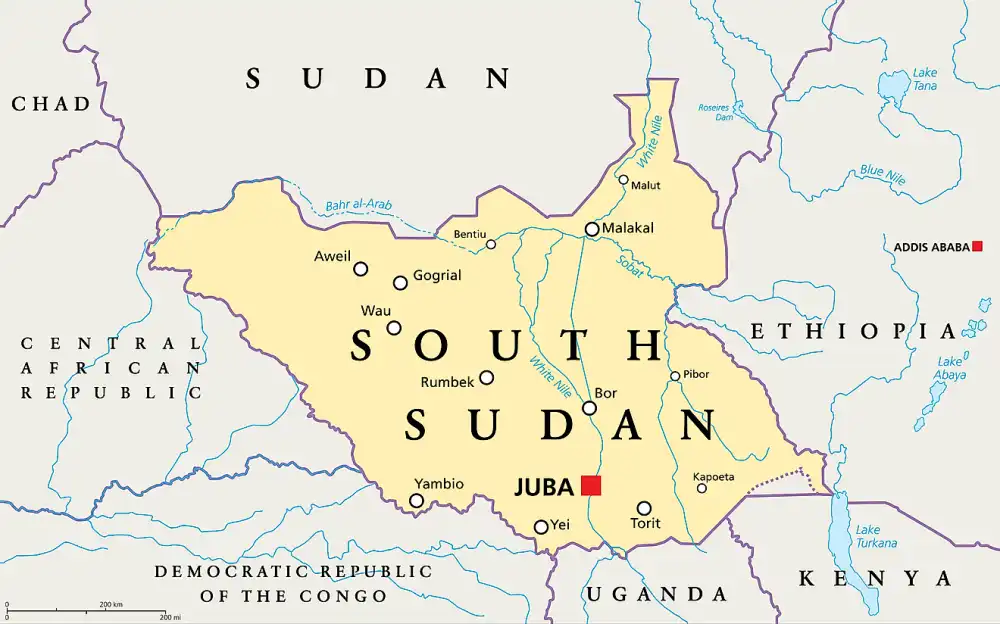 South Sudan Political Map (File Image)